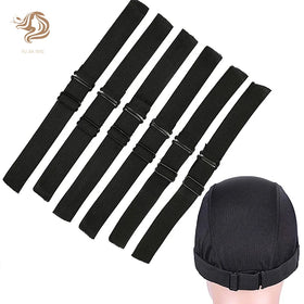 Fujia 2.5 Wide Webbing Black Adjustable Wig Elastic Is Used to Make Wigs Band Elastic Hook and Loop Wig Strap