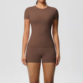 New Arrival Hot Sale Women Seamless Rib Gym Sports Wear Fitness Clothing Fitness Yoga Wear Short Set