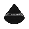 Washable Private Label White Black Face Triangle Soft Makeup Cotton & Microfiber Body Powder Puff Makeup Tool Custom Logo