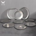 Vintage Stainless Steel Round Eco-Friendly Storage Fruit Dessert Bread Barbecue Tray Plate for Hotel Restaurant Coffee Shop MegaBDM
