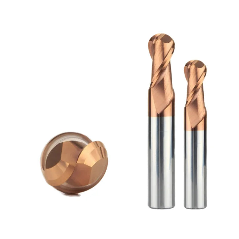 CHENGZHEN HRC55 High Precision Tungsten Carbide 2Flute Coated Ball Nose End Mills CNC Router Bits 12mm Cutting Edge 3-Year