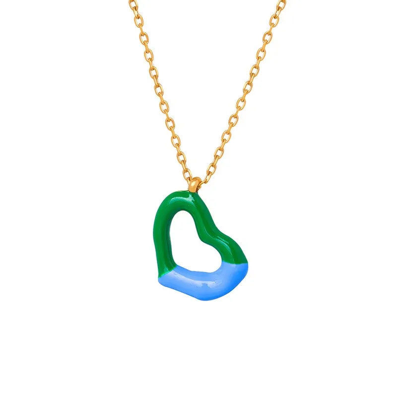 Fashion Hot Selling Styles Ins Style Love Titanium Steel Necklace Vintage Style Irregular Love Jewelry Stainless Steel Necklace