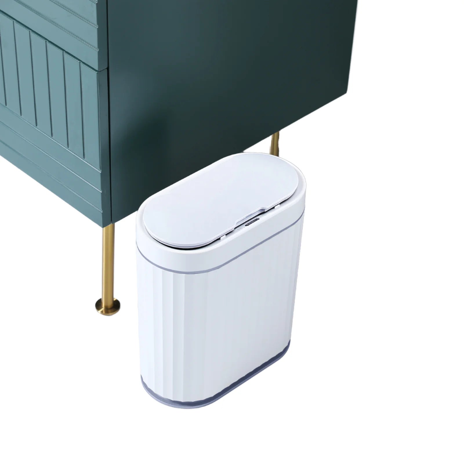 Smart ABS Trash Can Touchless Sensor Waterproof Garbage Bin Odor Filtering Dustbin Waste Container for Bedroom Standing