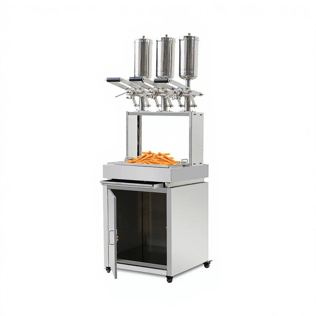 3PCS*5L Churros Filler With Cabinet Display Street Food Truck Use Churros Filling Churro Machine