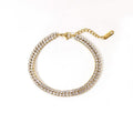 Luxury 18K Gold Plated Tennis Bracelet Trendy Double Row Geometric Design with Zircon Bracelet for Women