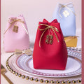 Leather Blue Gift Candy  Bags Cute Gift Box Packaging Small Boxes  With Drawstring  for Wedding Favors