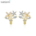 LUOTEEMI Woman Fashion Earing Statement Stone Traditional Zircon Stud Accessory Charm Earring