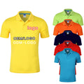 180 Gsm Solid Pattern Polyester Golf Shirts Short Sleeve Custom Front Logo Printed Anti-Pilling Casual Men Plus Size Knitted