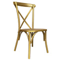 Wholesale Customized Cross Back Dining Chairs Stainless Steel Golden Finish for Wedding Events Living Room Apartment Villa