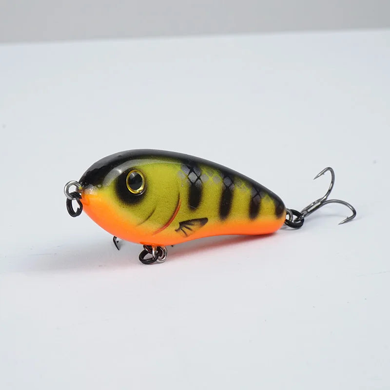 Selco Freshwater Bass Pike Hard Bait Fishing Lure High Frequency Rattle Action PVC for Lake and Stream Use Printed Condition