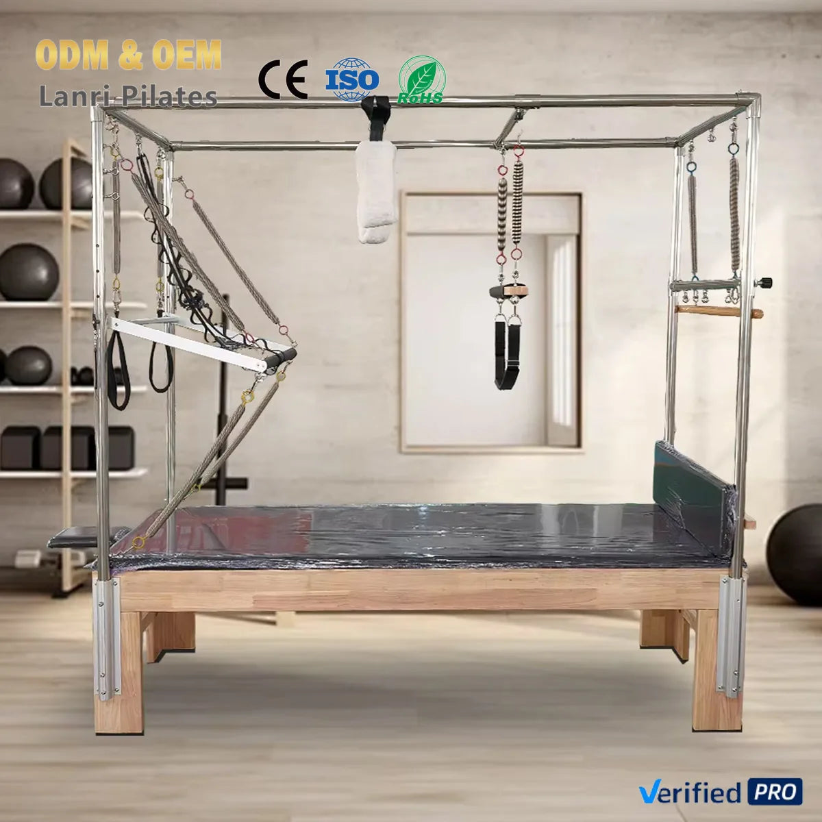 High Quality Oak Wood Pilates Reformer Cadillac Equipment for Yoga Studio Training Wholesale Price Pilates Reformer Machine