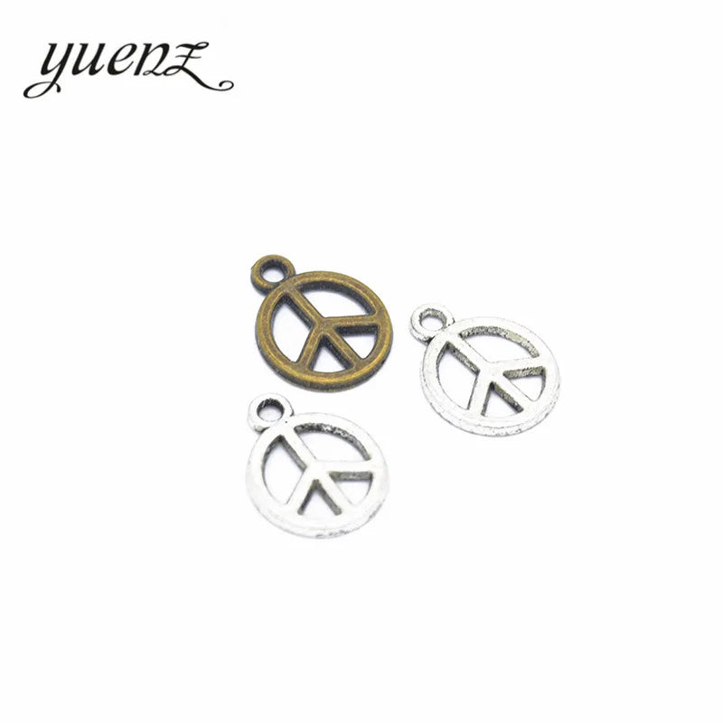 YuenZ 3 Colour Alloy Metal Antique Sliver Peace Charm Jewelry Making DIY Handmade Craft 16*13mm J163