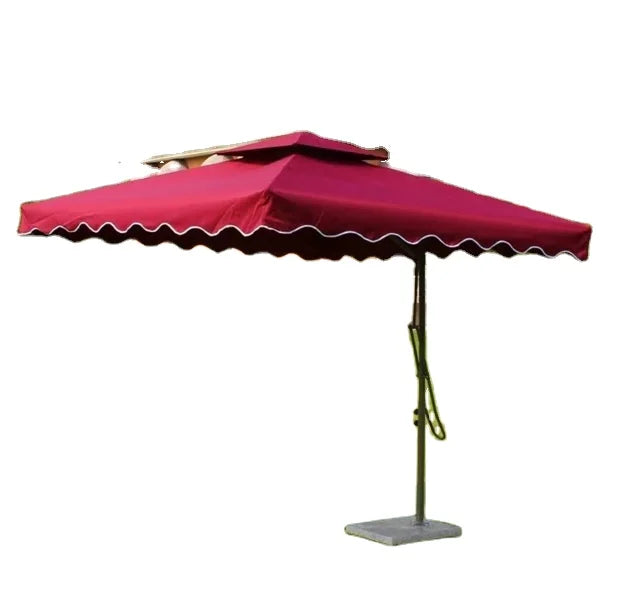 Tuoye Outdoor Furniture Garden Double Canopy Umbrella Cantilever Patio Parasol Economic Umbrellas for Beach