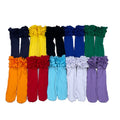 Christmas Princess Long Icing Ruffle Socks for Girls Multi-Color Cotton Knee High Clothing with Leggings Pattern