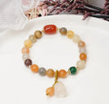 2021 Retro Chinese Ethnic Gourd Charm Bracelet Colorful Bead Stone Bracelets Natural Jade Bracelet for Women Ladies