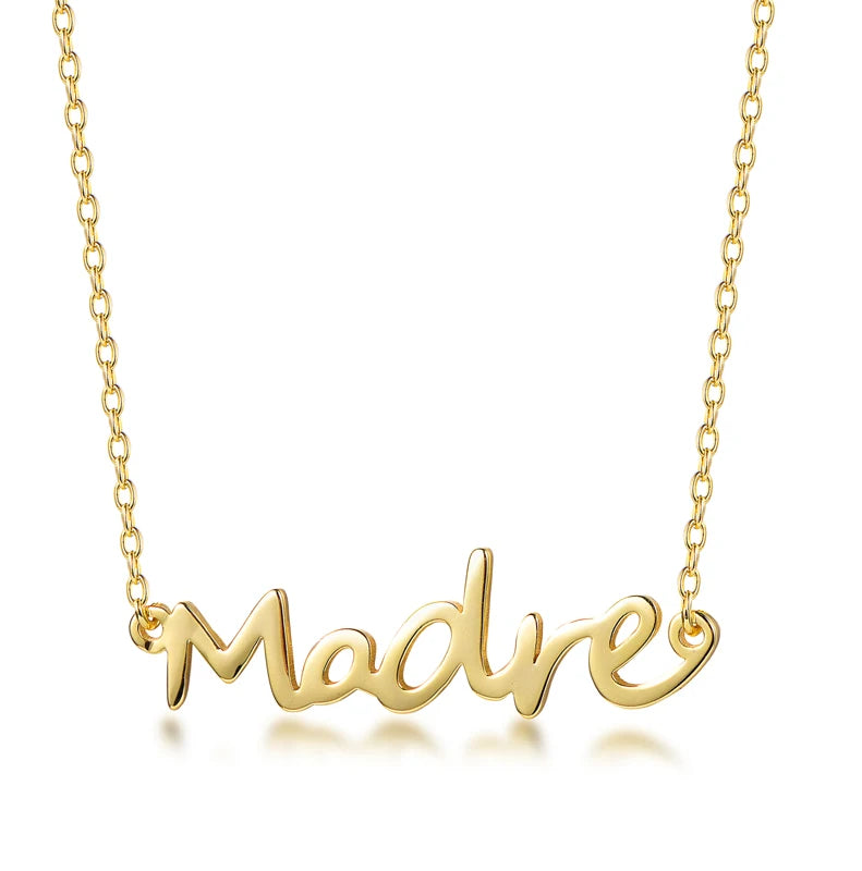 Kirin Women's Trendy Gold Plated Silver Letter Necklace with Fine Chains for Engagement Wedding & Anniversary