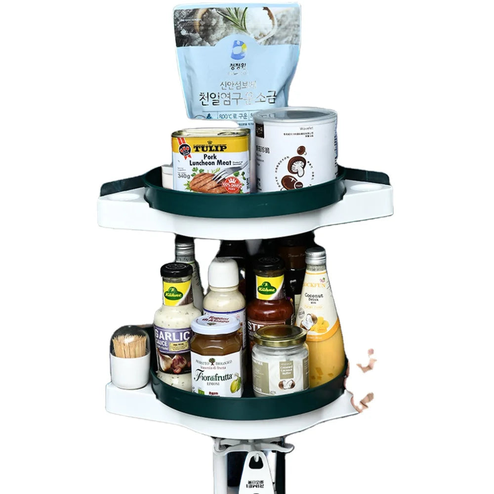 Bathroom Kitchen Rotating Storage Shelf Orange/Green/Gray 27x37x13cm No Punch Body Wash Cosmetics Storage Toilet Washstand