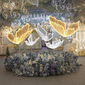 White Gold Butterfly Wedding Decorations Solar Powered Freestanding Large Lighted Hanging Lights