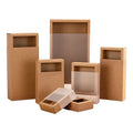 Wholesale Eco Frosted Sleeve Kraft Paper Drawer Box Custom Printed logo Transparent Gift Paper Box with Magnetic Closure