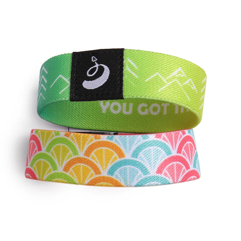 Holywish Custom Poly Fabric Music Party Wrist Band Elastic Reusable Wristband