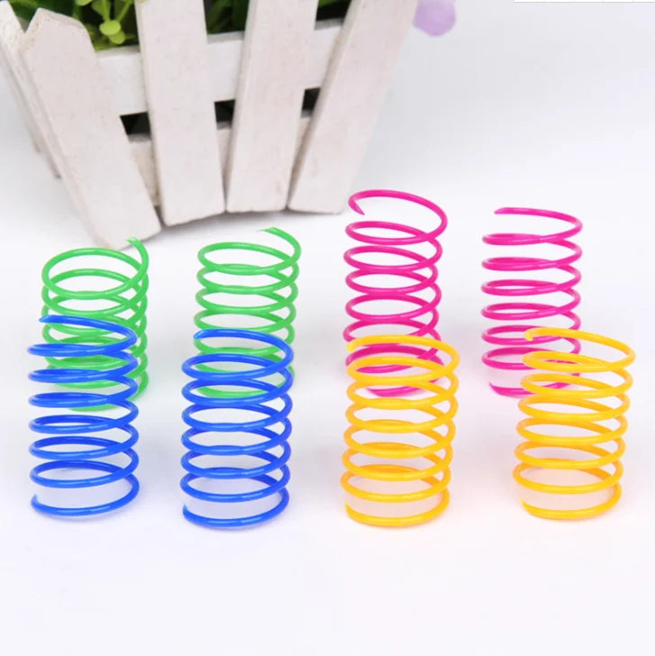 Colorful Plastic Pet Supplies Toys Cat Interactive Spring Toy