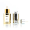 Low MOQ Customized Electroplated Gold Silver Luxury 1oz 2oz 4oz Flat Shoulder Perfume Essential Oil Cologne Skin Care Serum