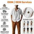 ODM EDM Men's Casual T Shirt 180 Grams  Summer Short-Sleeved Hooded Shirt Breathable Button Front Solid Pattern