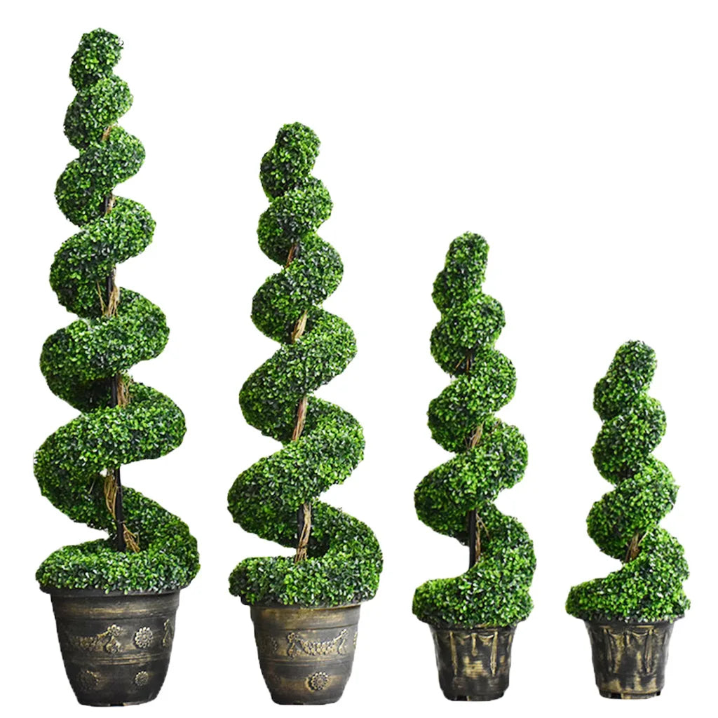 Plastic Artificial Spiral Tree-UV Resistant Customizable Sizes Indoor/Outdoor Use for Home Office & Hotel Decoration