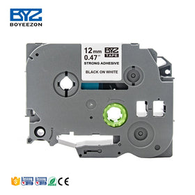 Boyeezon Black on White Tape TZc S231 Strong Adhesive Label Tape Compatible for Brother Tz Label Maker