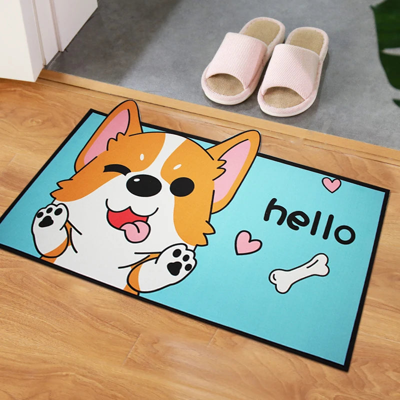 Entry Door Mat Custom logo 3D Polyester Christmas Printed logo Foot Floor Polyester Carpets Custom Funny Door Mats for Home