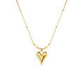 Trendy 18K Gold-Plated Heart Pendant Necklace for Women Geometric Stainless Steel Jewelry