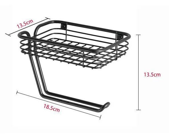Wall Mounted Iron Metal Storage Basket With Toilet Paper Towel Holder MegaBDM