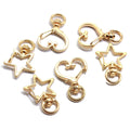 Factory New Arrive Bulk 100Pcs Heart Star Key Rings Gold Plating Heart Star Swivel Clasp Keychain Key Rings Jewelry Making