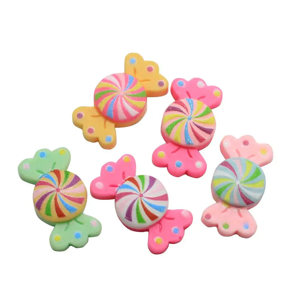 Screw  Candy Charms Resin Flat Back Sweet Cabochon for Girls Baby Hair Clips Rings Making Accessory