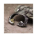 Hip Hop Jewelry Unique Design Moon Necklace Personality Charm Stainless Steel Skull Pendant Necklace for Men