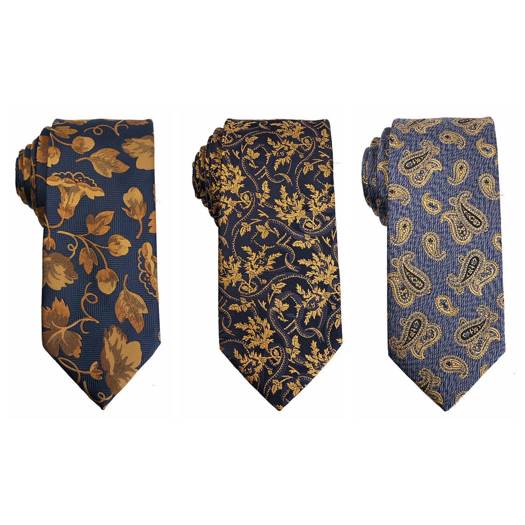 Handmade Korea Gold Neckties for Men Flower Paisley Men's Ties Custom Christian Neckties With Logo Private Label