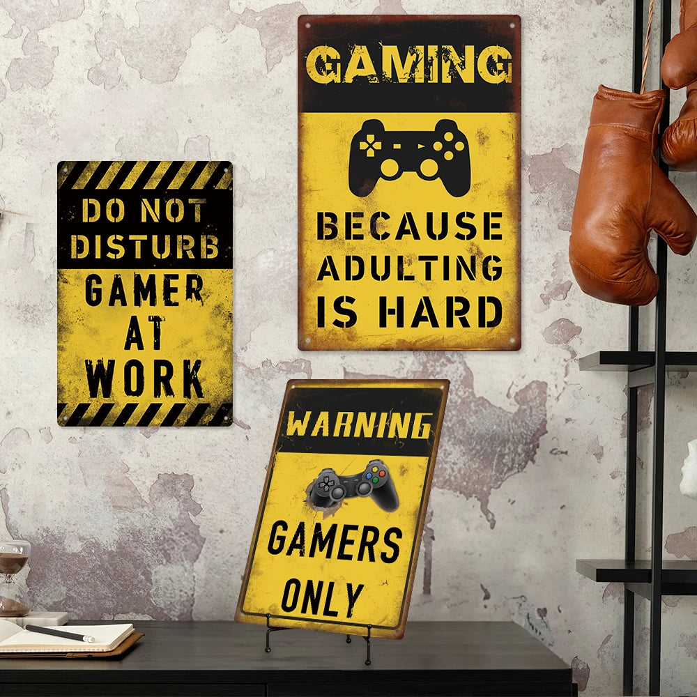 Putuo Decor New Poster Metal Game Metal Vintage Tin Sign Home Man Cave Decor Metal Plaque