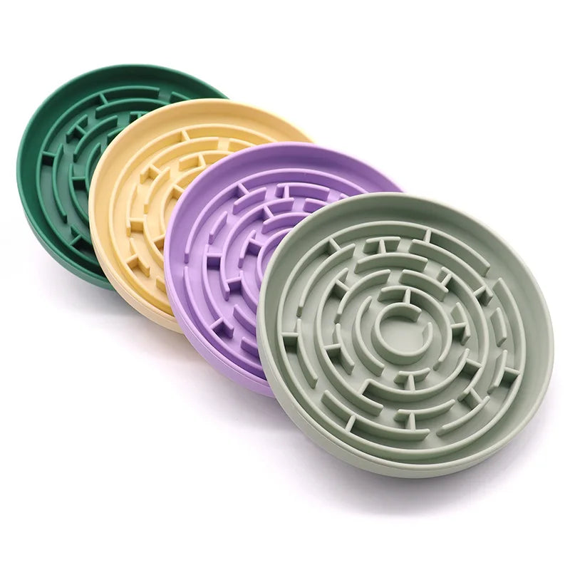 Silicone Pet Slow Food Bowl With Suction Cups Anti-Choking Food Feeder Dog Licking Pads Dog Slow Food Bowl