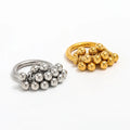 High End 18K PVD Gold Plated Stainless Steel Waterproof Little Ball Cluster  Ring for Women Stylish Tarnish-Free Jewelry- Gift