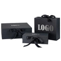 Cardboard Black Magnetic Folding Cosmetic Luxury Gift Clothing Embossed Gold Foil Logo Matt Lamination Recycled Materials Socks