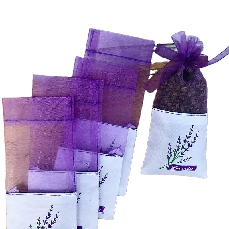 Deep Purple Lavender Sachet Cotton Hemp Drawstring Bag Small Market Flax Shopping Bag Economically Priced