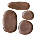 Special Shaped Luxury Walnut Wood Serving Plates Natural Tableware Dining Plate with Irregular Shaped