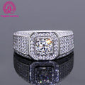 1ct/2ct/3ct Fashion 925 Sterling Silver Moissanite Ring Round Brilliant Cut White D Color Moissanite Mens Ring for Wedding