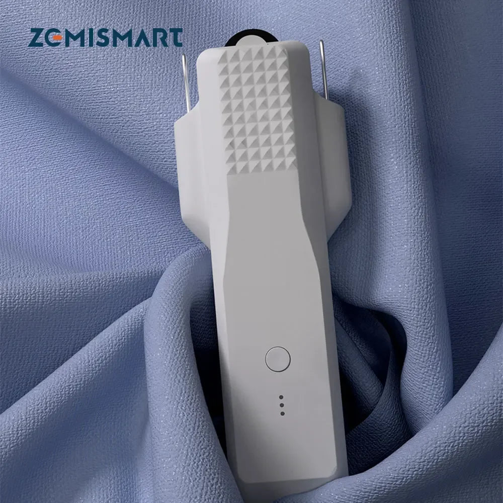 Zemismart Rechargeable Electric Motor Roman Rod Zigbee Curtain Robot I U Track for Outdoor Tuya App Home Control-Alexa Google