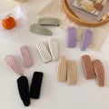 New Design Handmade Candy Color Knitting Hair Clip Sweet Fur Hair Pin for Girls Hair Accessories