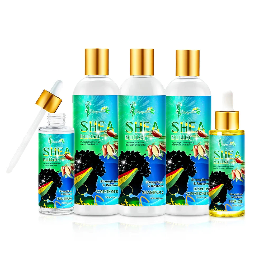 Customized Natural Nourish Smooth Frizz Control Shea Butter Curl Hair Care Shampoo and Conditioner