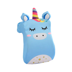 Neck and Cervical Pillows Folding Cartoon Sofa Pillow Inflatable Customizable Color Ice Silk Memory Nap Pillow