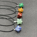 Wholesale Natural Stone Crystal Quartz Merkaba Pendant Necklace Agate Gemstone Pendant Stainless Steel Chain Jewelry