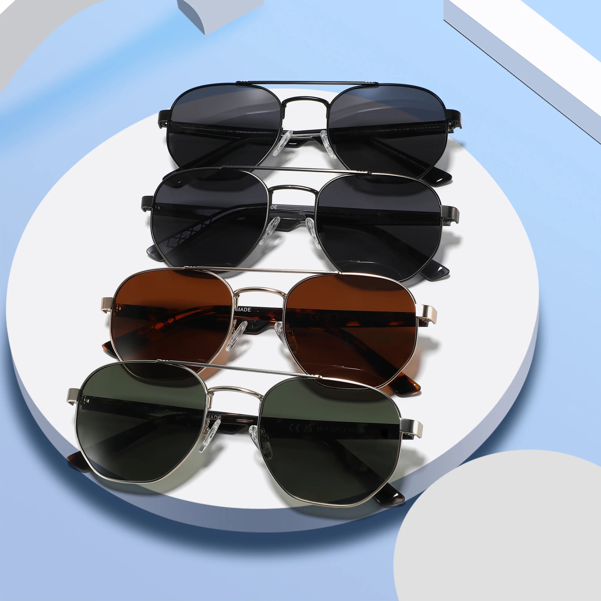 Luxury Men Polarized Sunglasses Metal Frame Acetate Temples Gafas Eyewear Fashion Custom logo Sun Shades for Outdoor