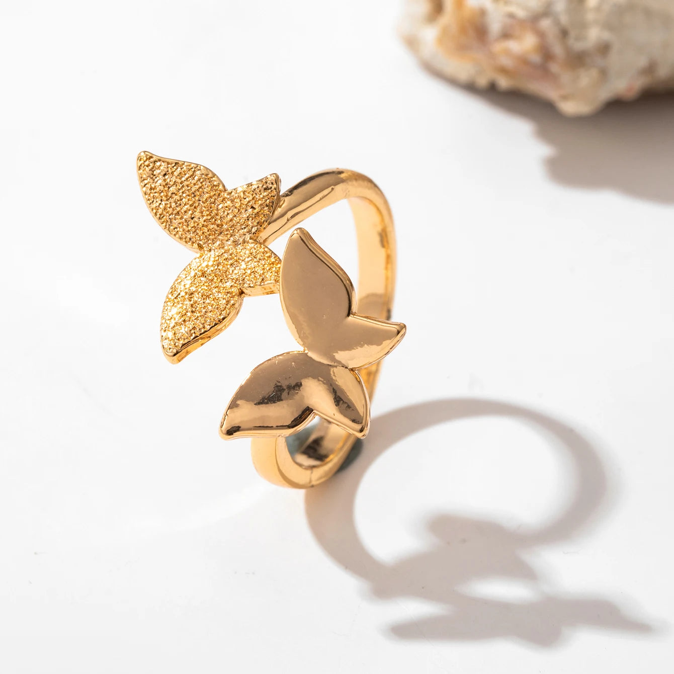 Adjustable Zircon Stone Open Adjustable Rings Party Jewelry Brass Charm Trendy Accessory CZ Butterfly Ring